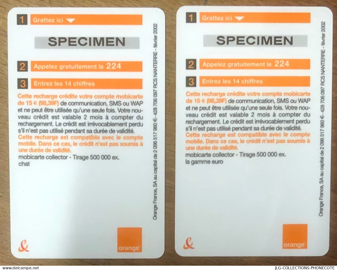 2 CARTE ORANGE MOBICARTE PÉCIMEN MBC MOBI TELEFONKARTE SCHEDA TARJETA PHONE CARD PREPAID PREPAYÉE CALLING CARD TELECARTE - Kaarten Voor De Telefooncel (herlaadbaar)