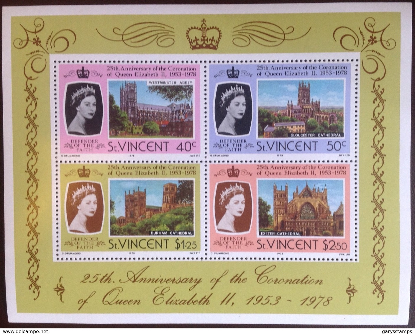 St Vincent 1978 Coronation Anniversary Minisheet MNH - St.Vincent (...-1979)