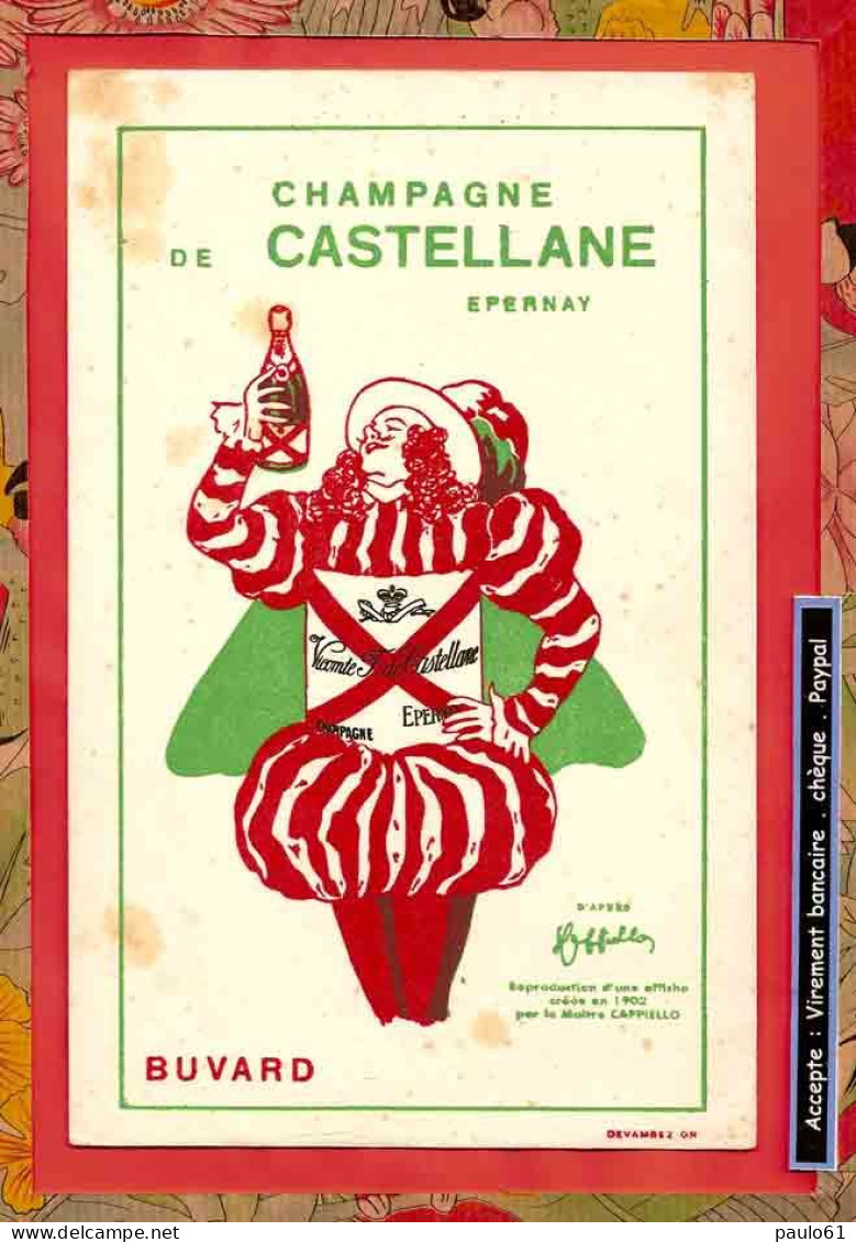 Buvard / Blotter :  Champagne De CASTELLANE  (V)Signé - Liqueur & Bière