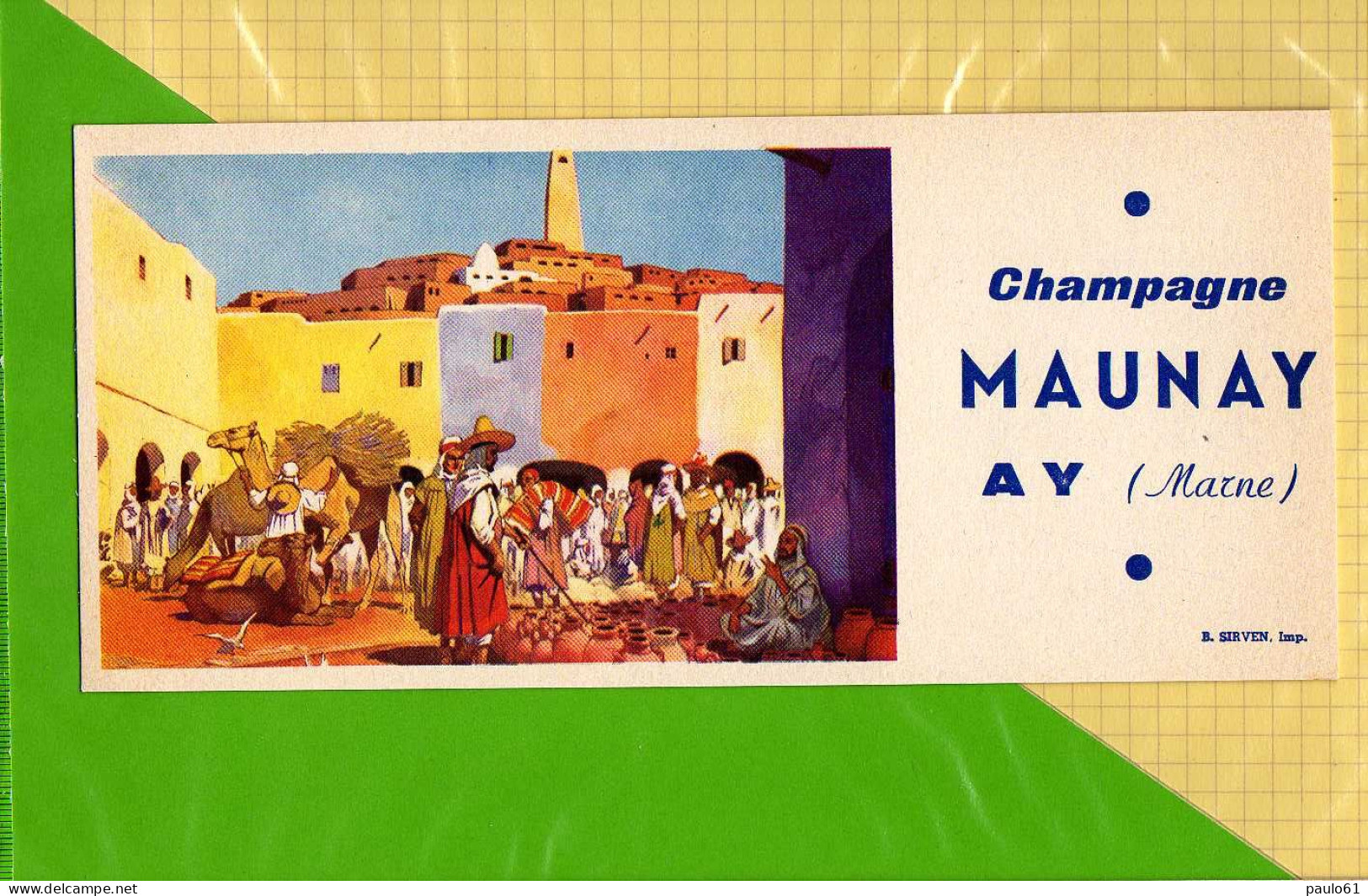 BUVARD & Blotting Paper  : Champagne MAUNAY AY  : Le Souk Marché Nord Afrique - Schnaps & Bier