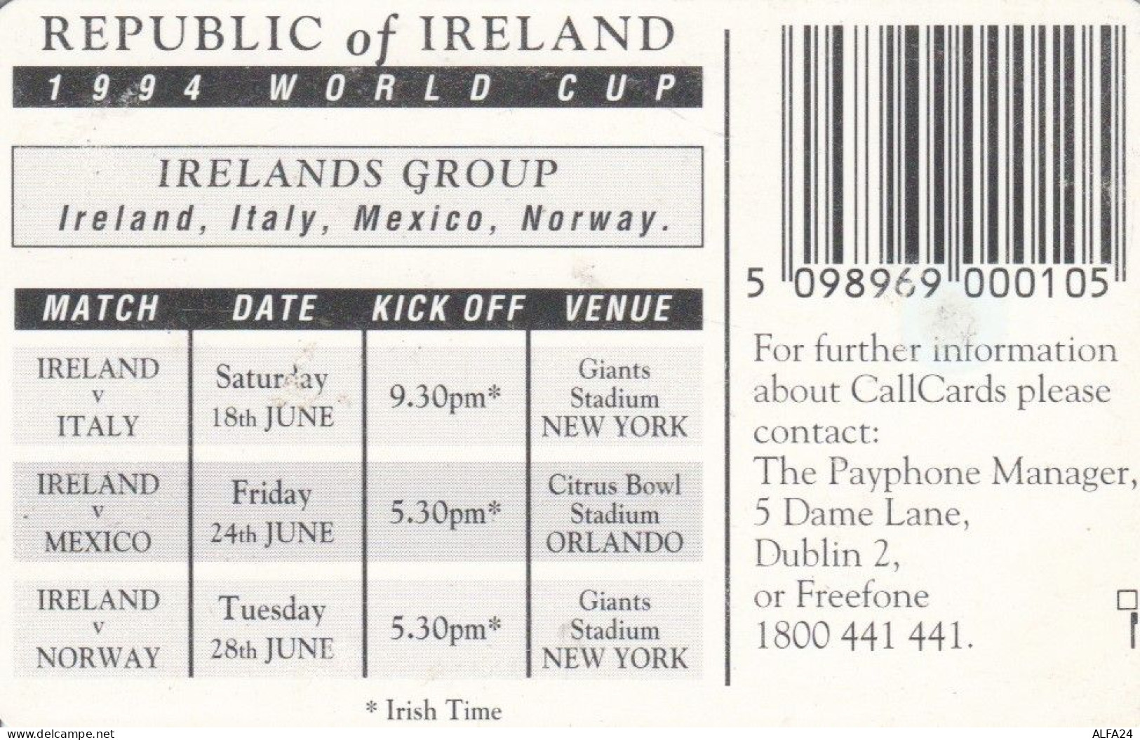 PHONE CARD EIRE  (E91.26.7 - Ireland