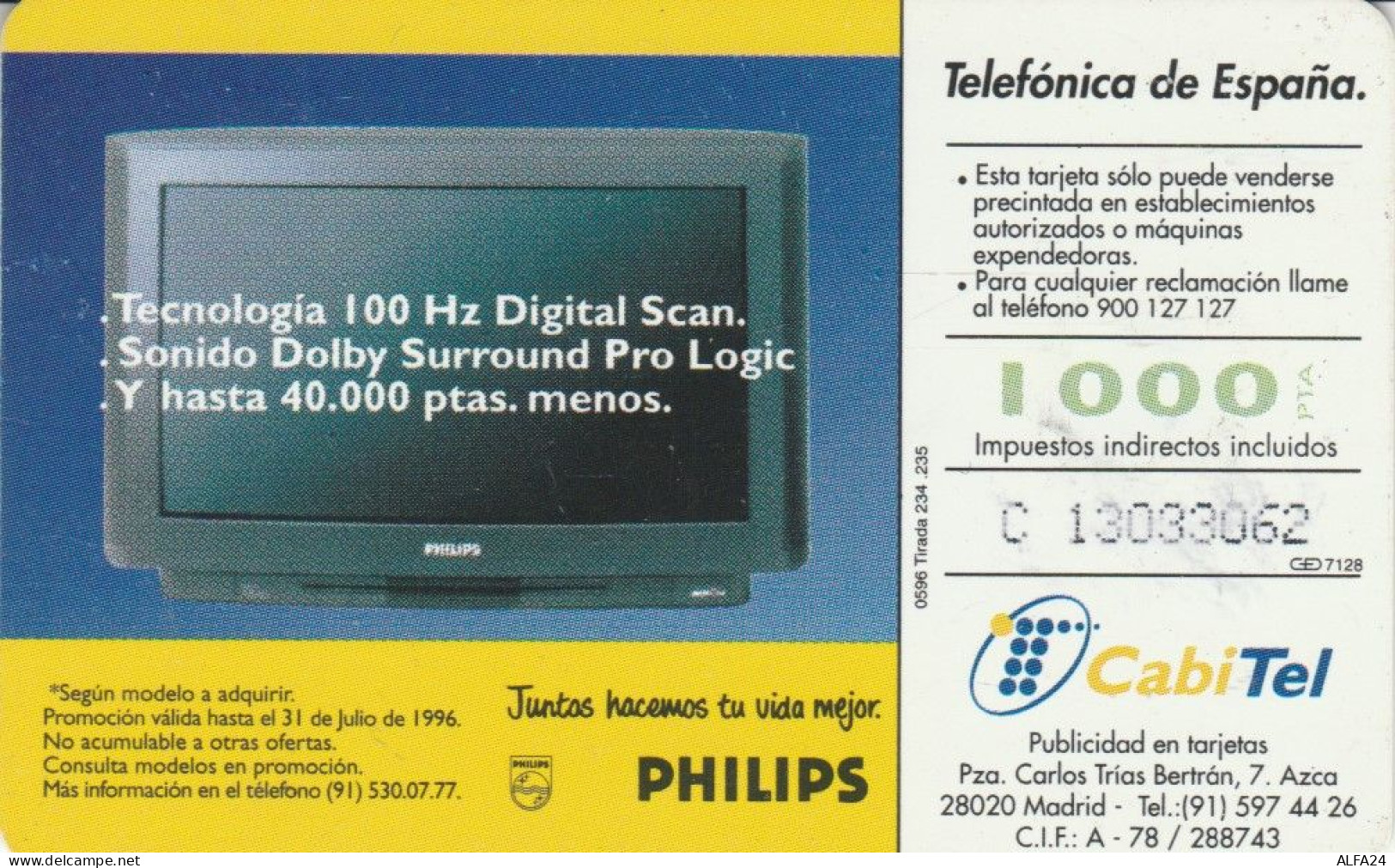 PHONE CARD SPAGNA  (E91.19.2 - Commemorative Advertisment