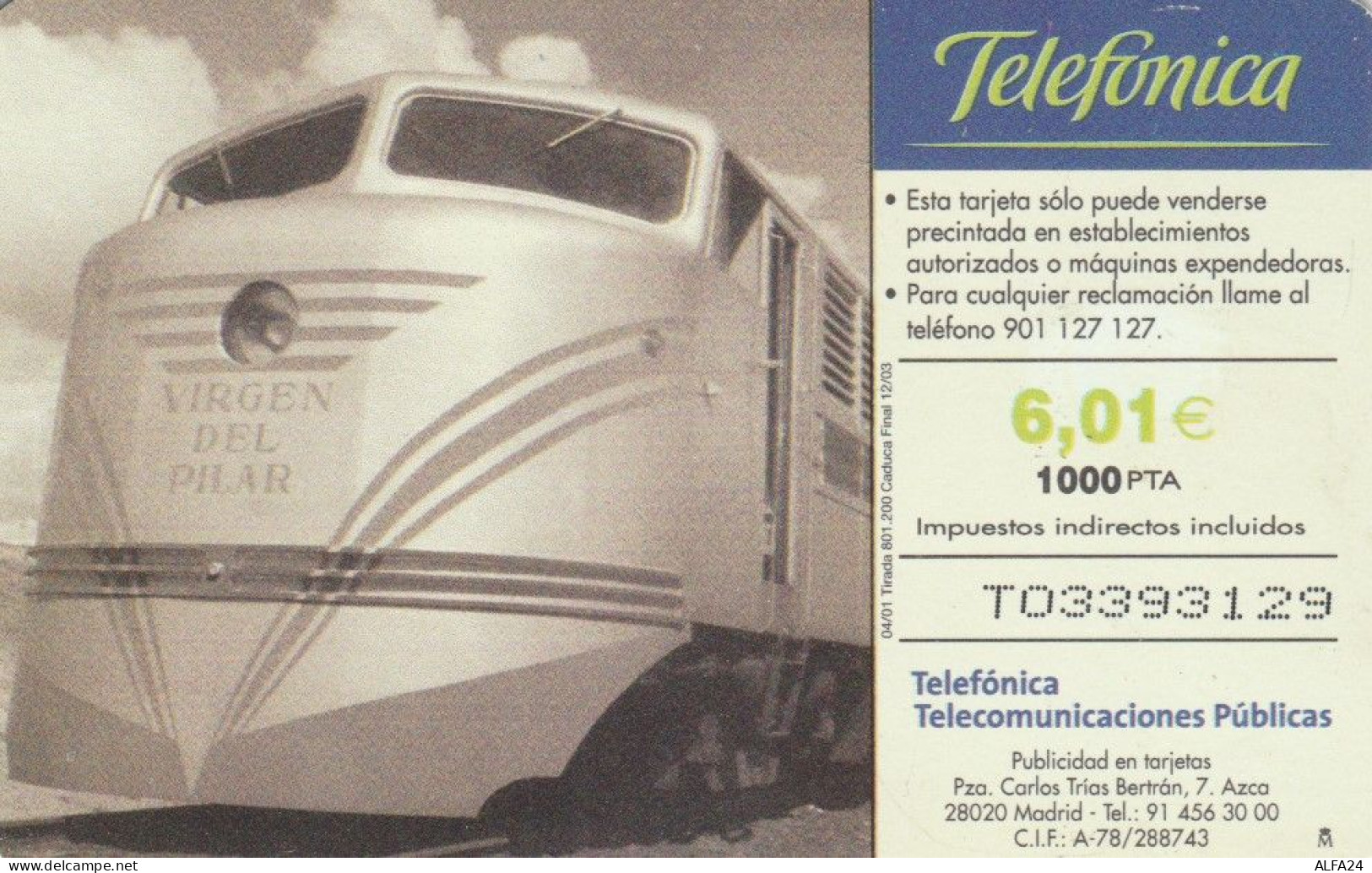 PHONE CARD SPAGNA  (E91.19.7 - Commemorative Advertisment