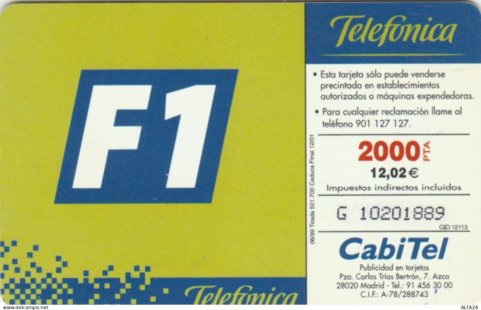 PHONE CARD SPAGNA  (E91.17.2 - Commemorative Advertisment