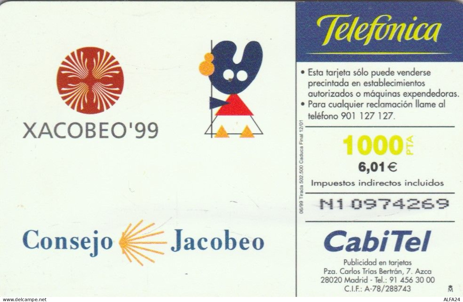 PHONE CARD SPAGNA  (E91.14.3 - Herdenkingsreclame