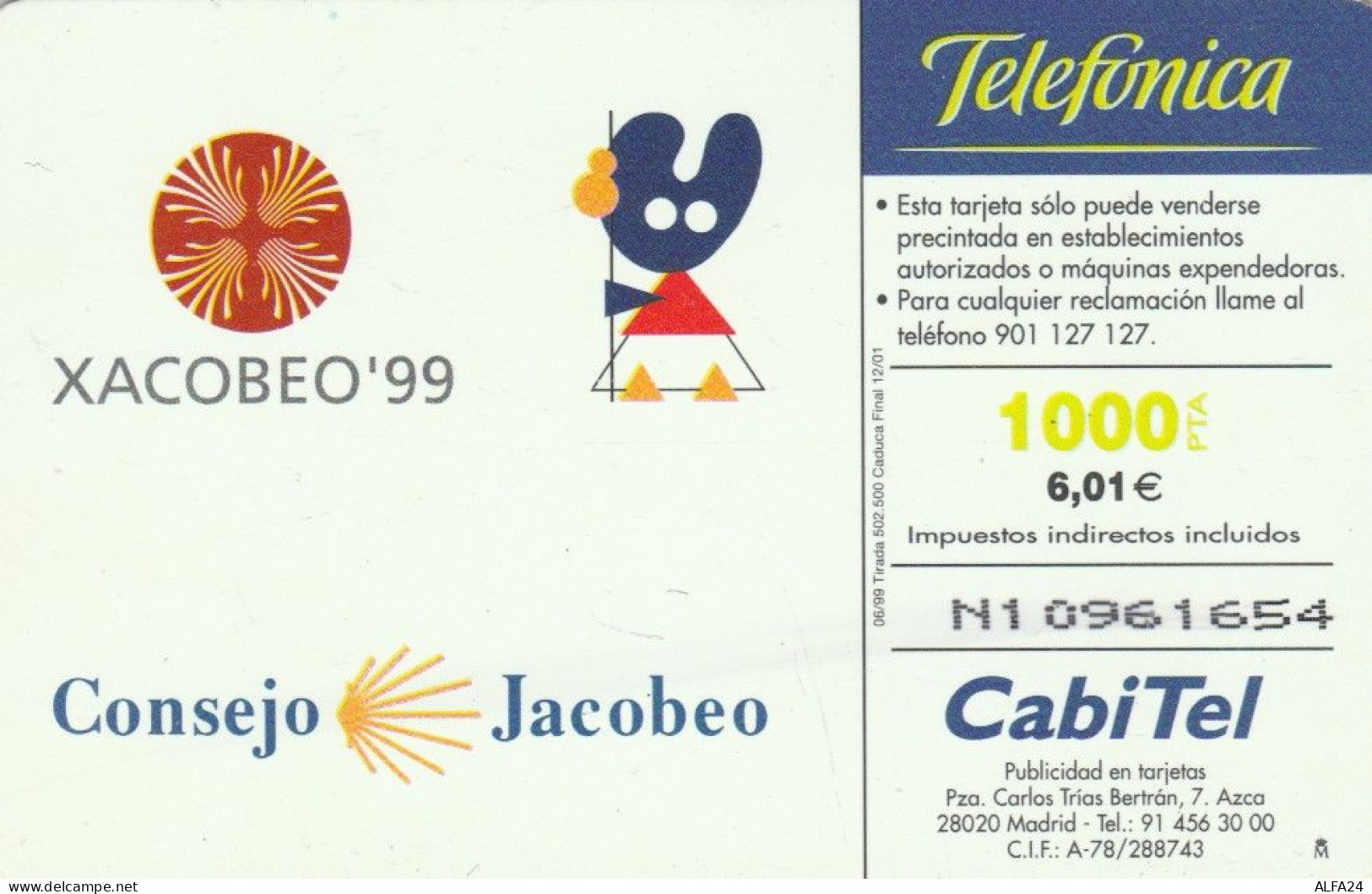 PHONE CARD SPAGNA  (E91.14.4 - Herdenkingsreclame