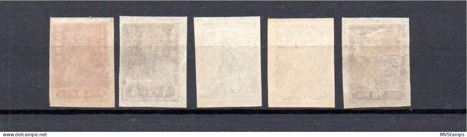 Russia 1923 Set Imperved Definitive Stamps (Michel 215/19 B) MLH - Oblitérés