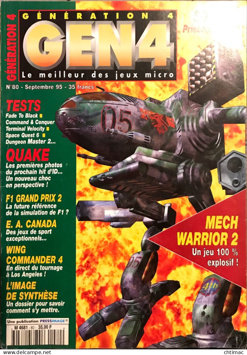 Génération 4 (GEN4) N°80 - Septembre 1995 - Giochi Di Ruolo