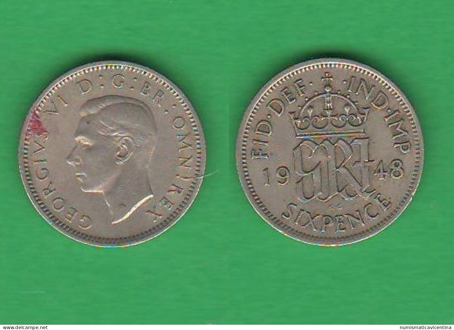 Inghilterra Six Pence 1948 Great Britain Angleterre King Georgius VI° Nickel Coin - H. 6 Pence