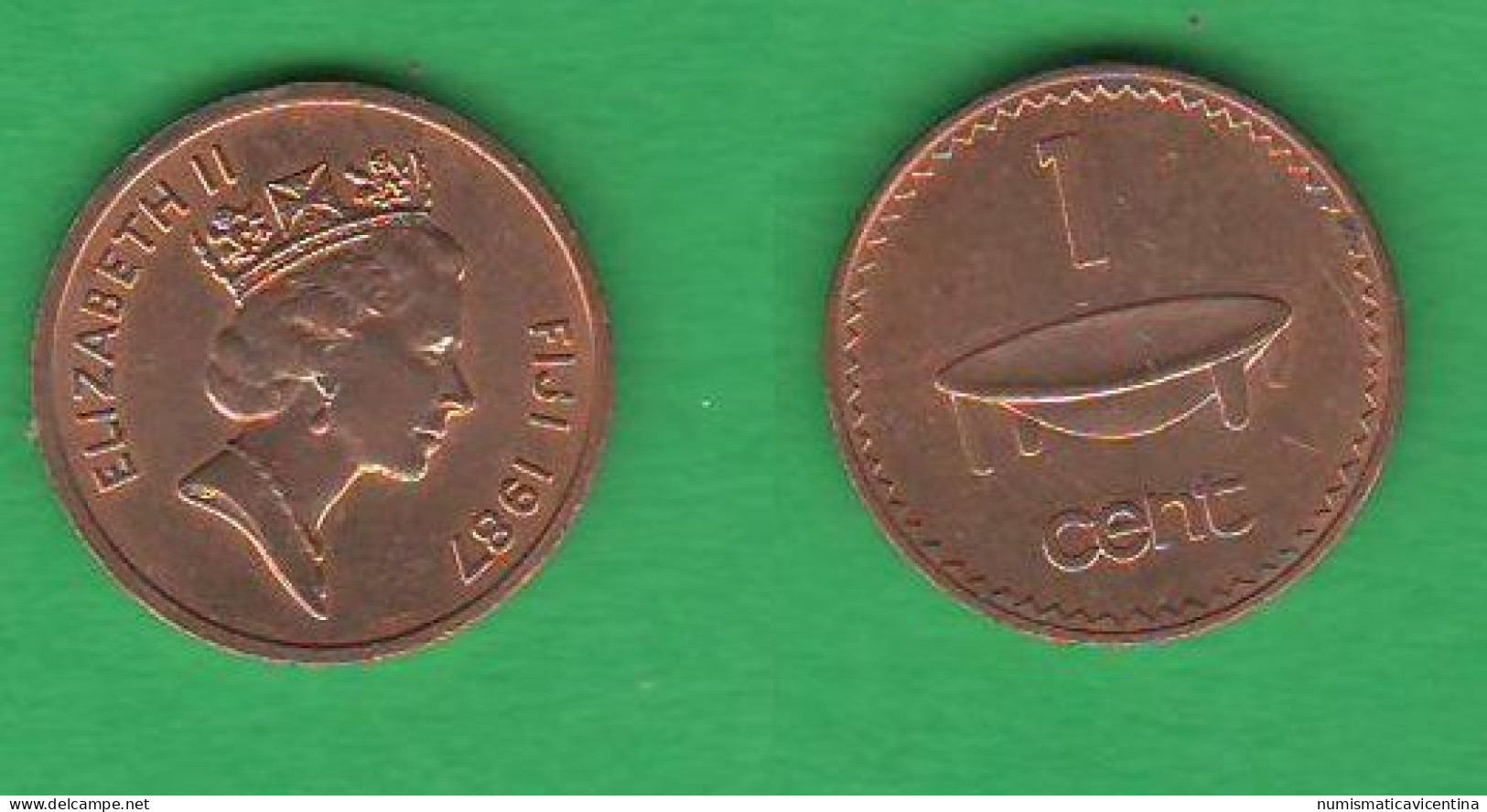 Figi Fiji 1 Cent 1987 Bronze Coin - Fiji