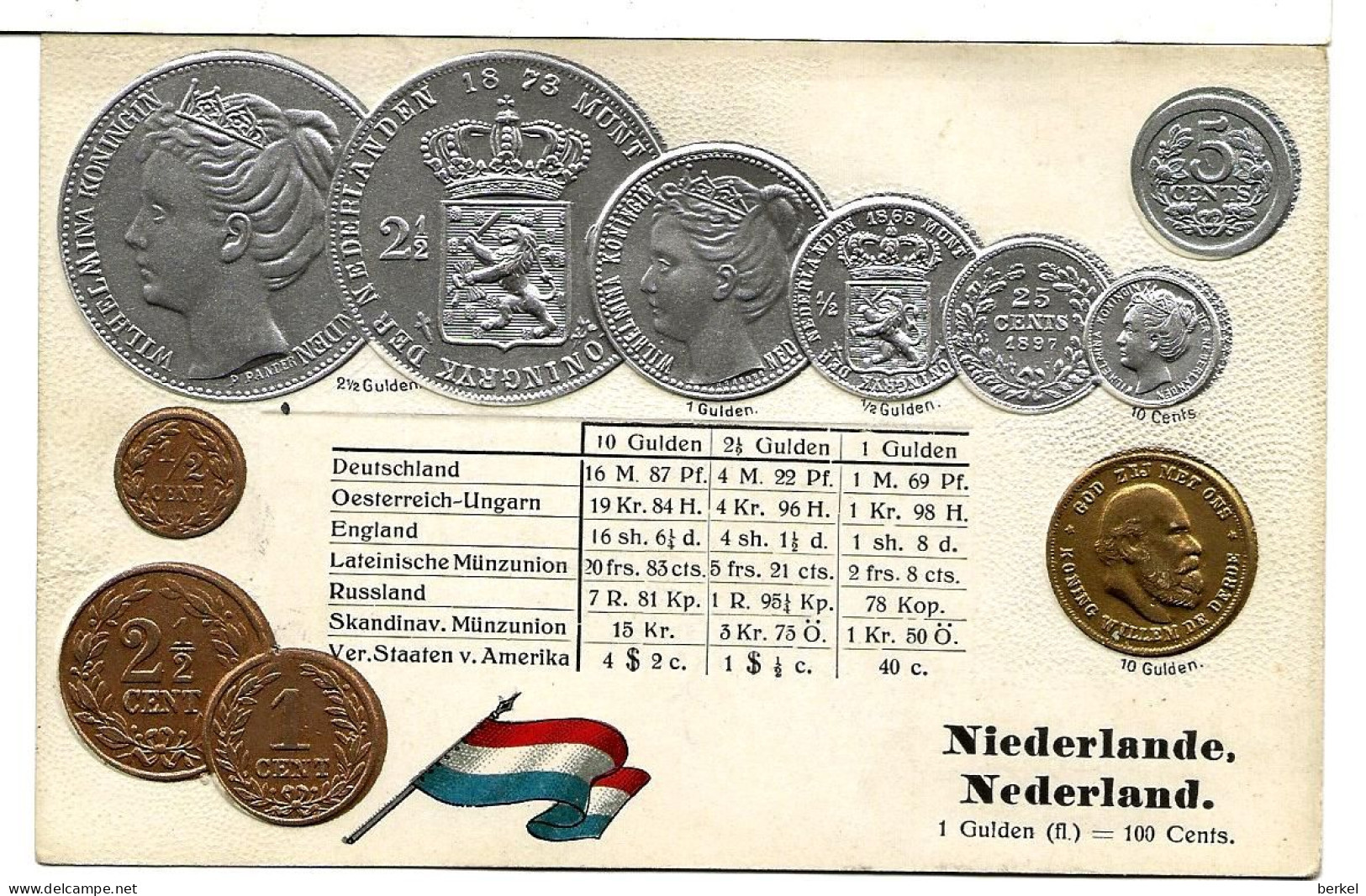 MUNTEN GULDEN NIEDERLANDE Edit BERLIN TOP STAAT RELIËF 273 D1 - Monnaies (représentations)