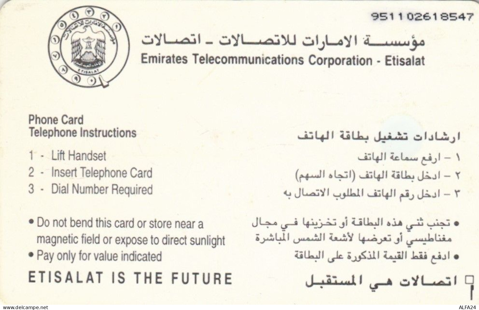 PHONE CARD EMIRATI ARABI  (E94.19.6 - Ver. Arab. Emirate
