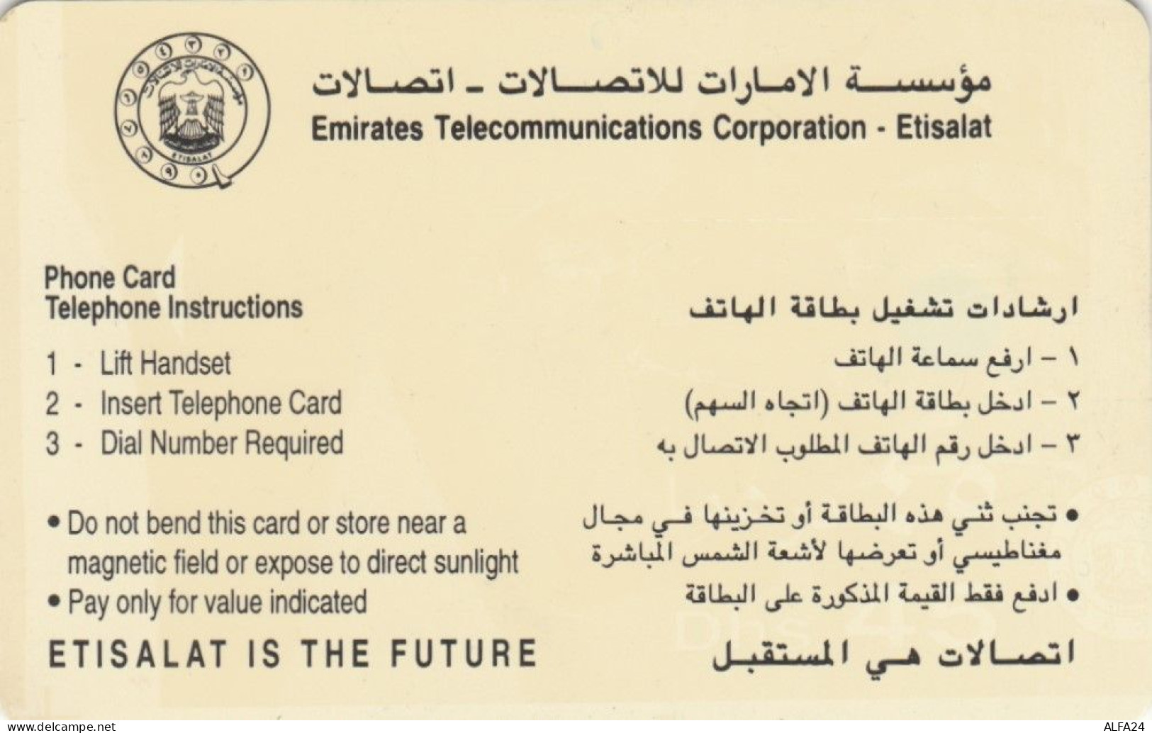 PHONE CARD EMIRATI ARABI  (E94.16.8 - Ver. Arab. Emirate