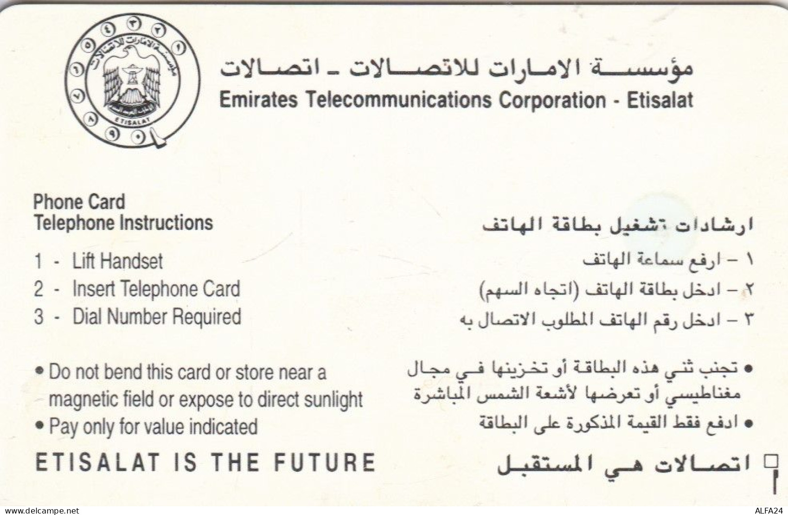 PHONE CARD EMIRATI ARABI  (E94.16.3 - Ver. Arab. Emirate