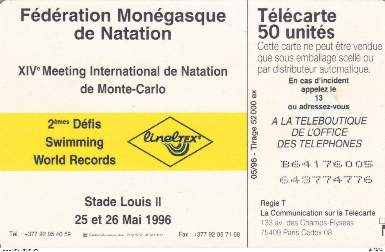 PHONE CARD MONACO  (E94.8.7 - Monace
