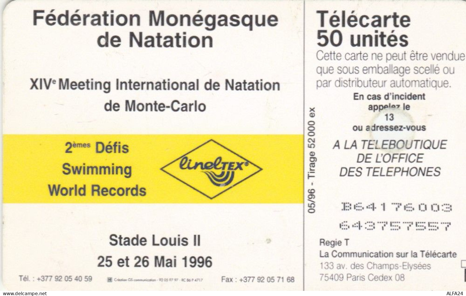 PHONE CARD MONACO  (E94.8.6 - Monaco