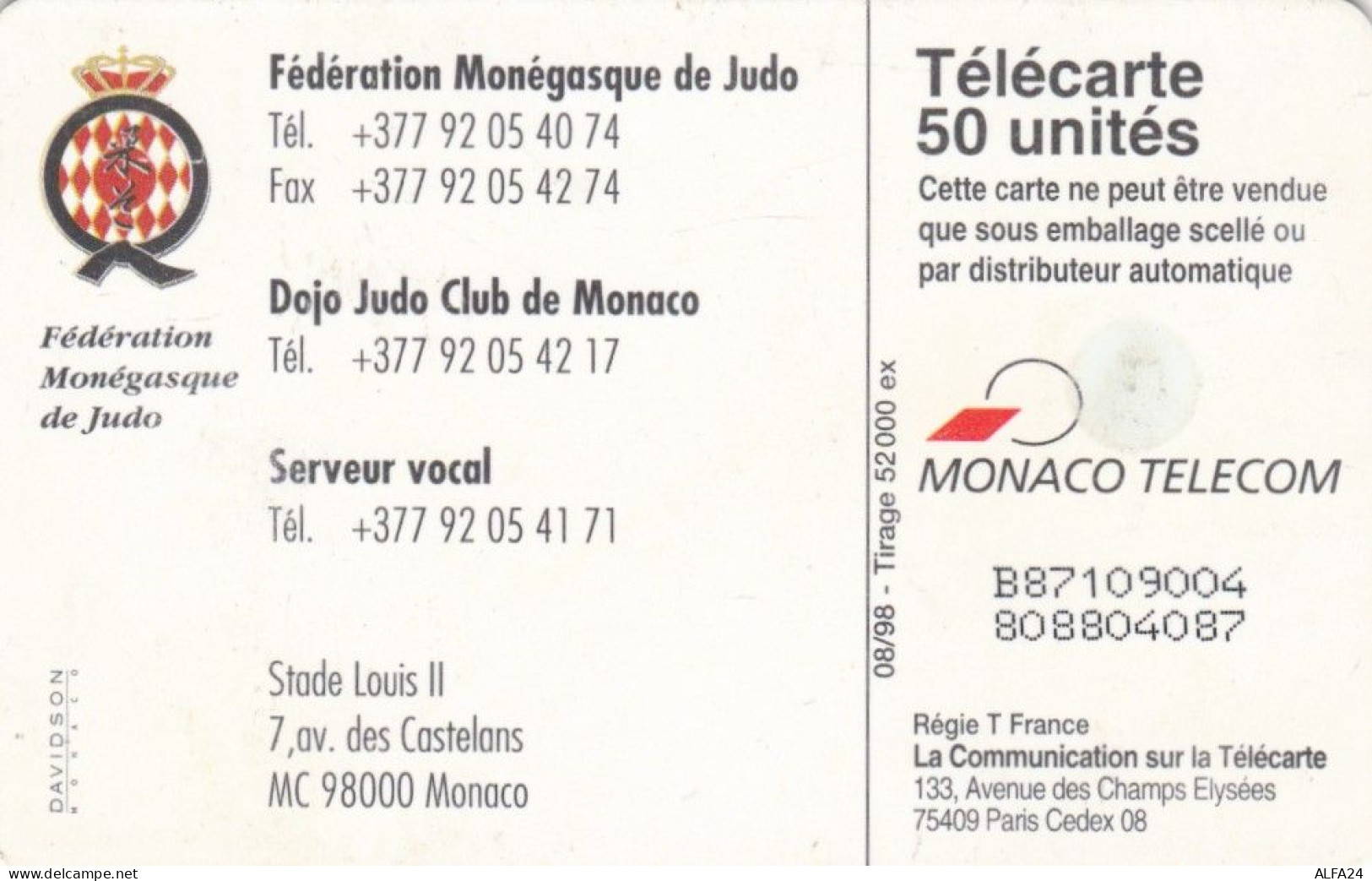 PHONE CARD MONACO  (E94.6.6 - Monaco