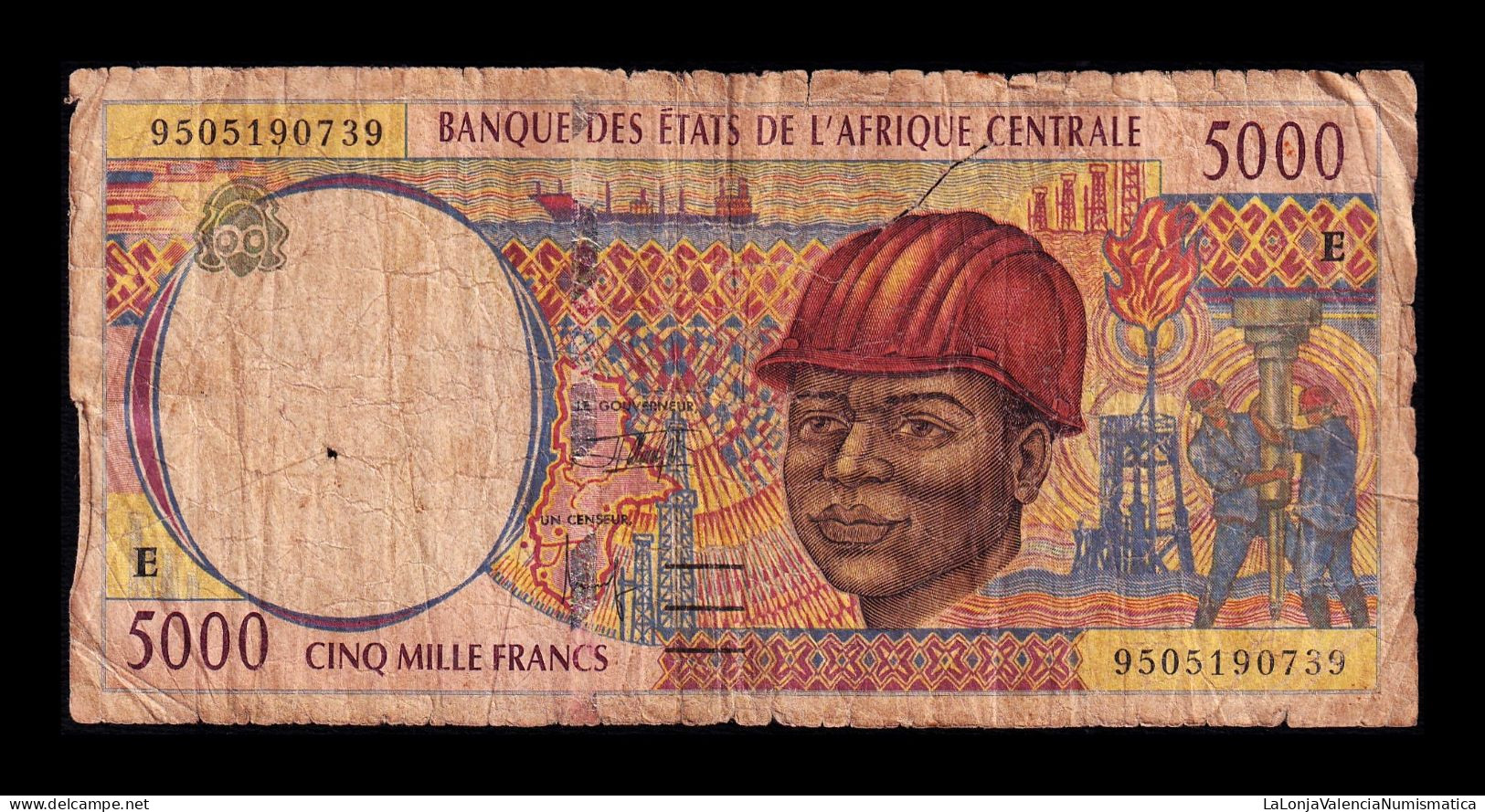 Central African St. - Estados De África Central Cameroon 5000 Francs 1995 Pick 204Eb Bc F - Kamerun