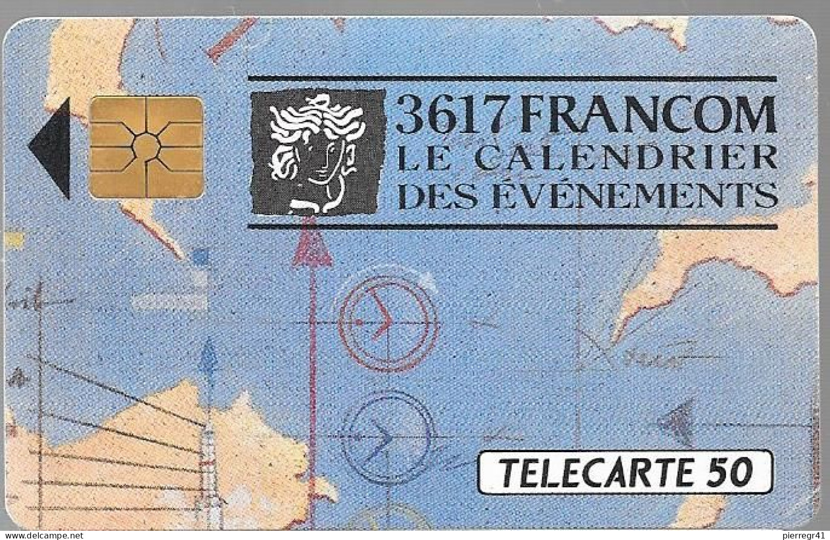 CARTE-PRIVEE-1990-D338-02/91-GEMA-3617 FRANCOM-Minitel Evénements-1000ex-R° Laqué-Utilisé-TBE/LUXE - Telefoonkaarten Voor Particulieren