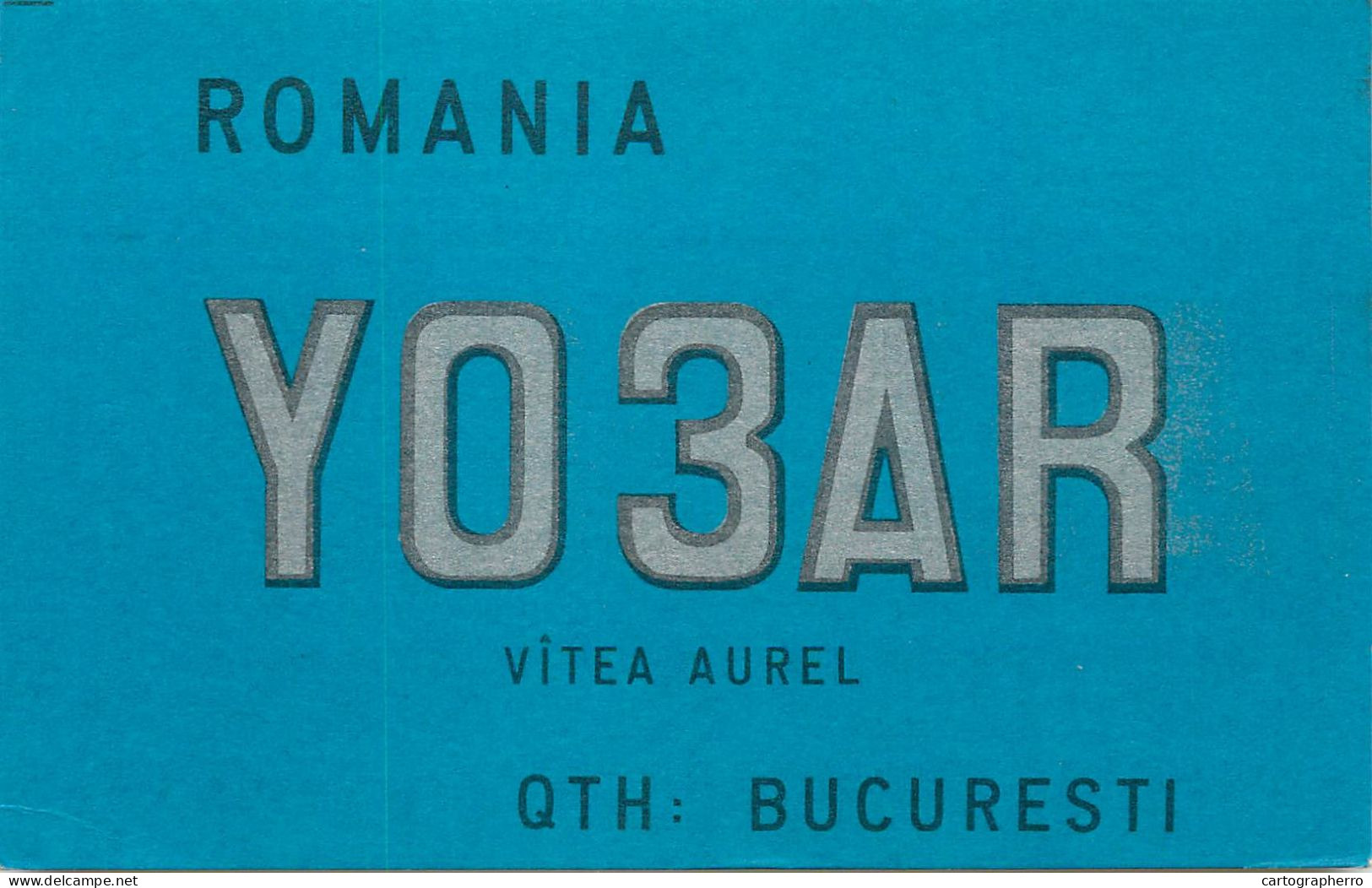 Radio Amateur QSL Card Romania Y03AR Vatea Aurel Bucuresti - Radio Amateur