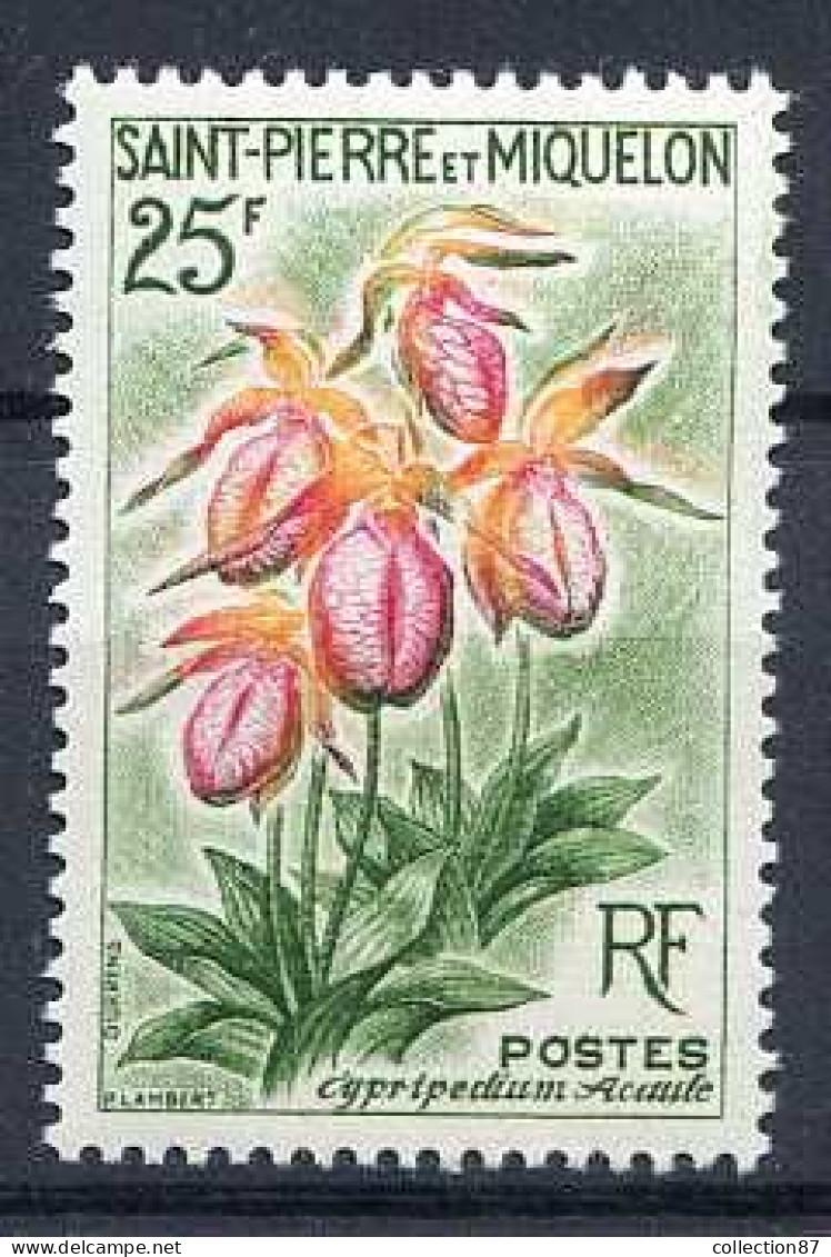 Réf 79 < SAINT PIERRE Et MIQUELON < Yvert N° 362 * MH * < Cote 6.10 € --- Cypipredium Acaule < Fleur Flore - Ongebruikt