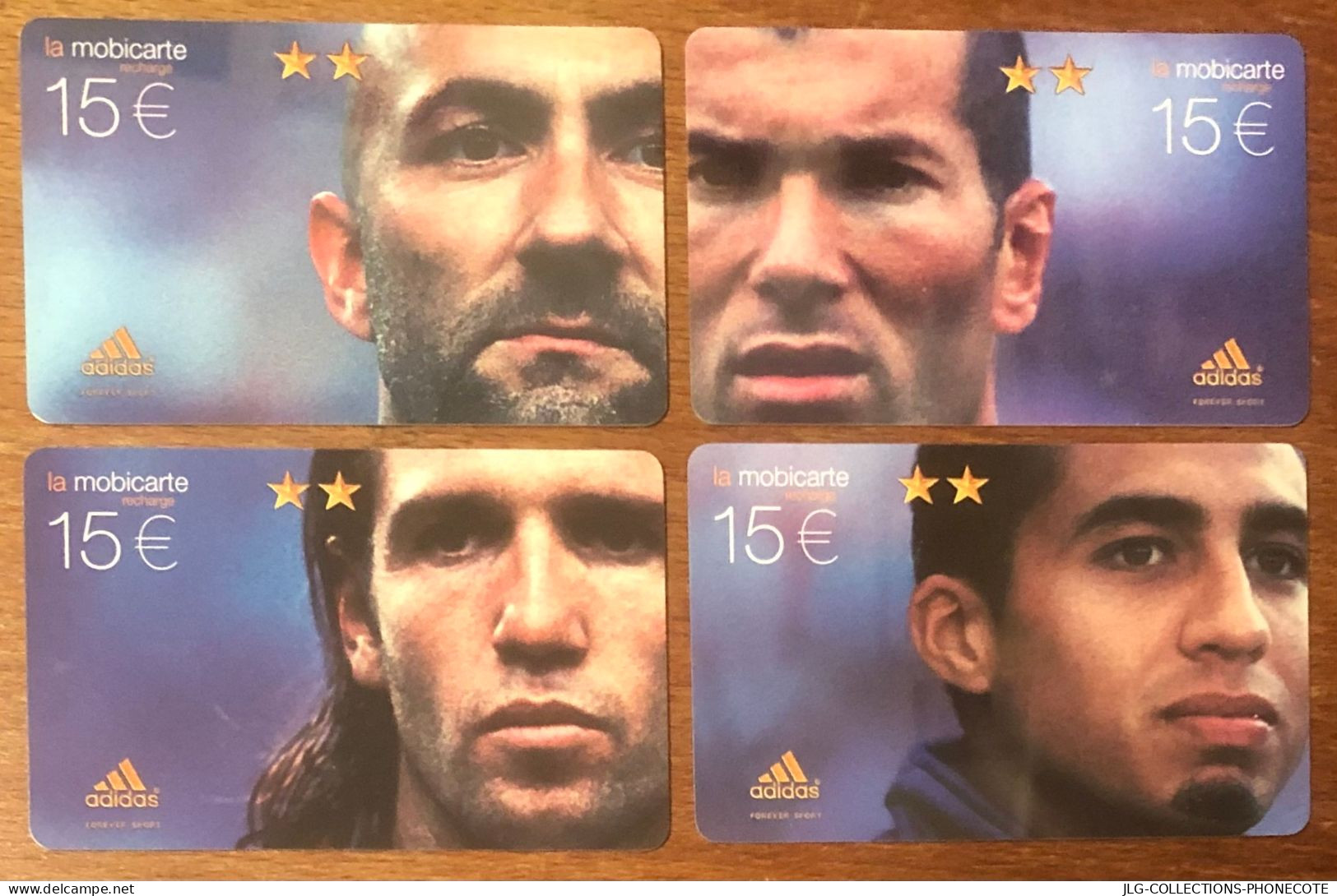 4 MOBICARTE FOOTBALL BARTHEZ ZIDANE ETC SPÉCIMEN MBC MOBI GSM SCHEDA TARJETA PHONE CARD PREPAID PREPAYÉE CALLING CARD - Nachladekarten (Refill)