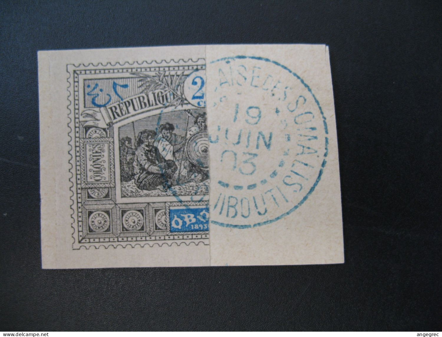 Obock Stamps French Colonies N° 54 A Oblitéré Sur Fragment Moitié Gauche Voir - Oblitérés