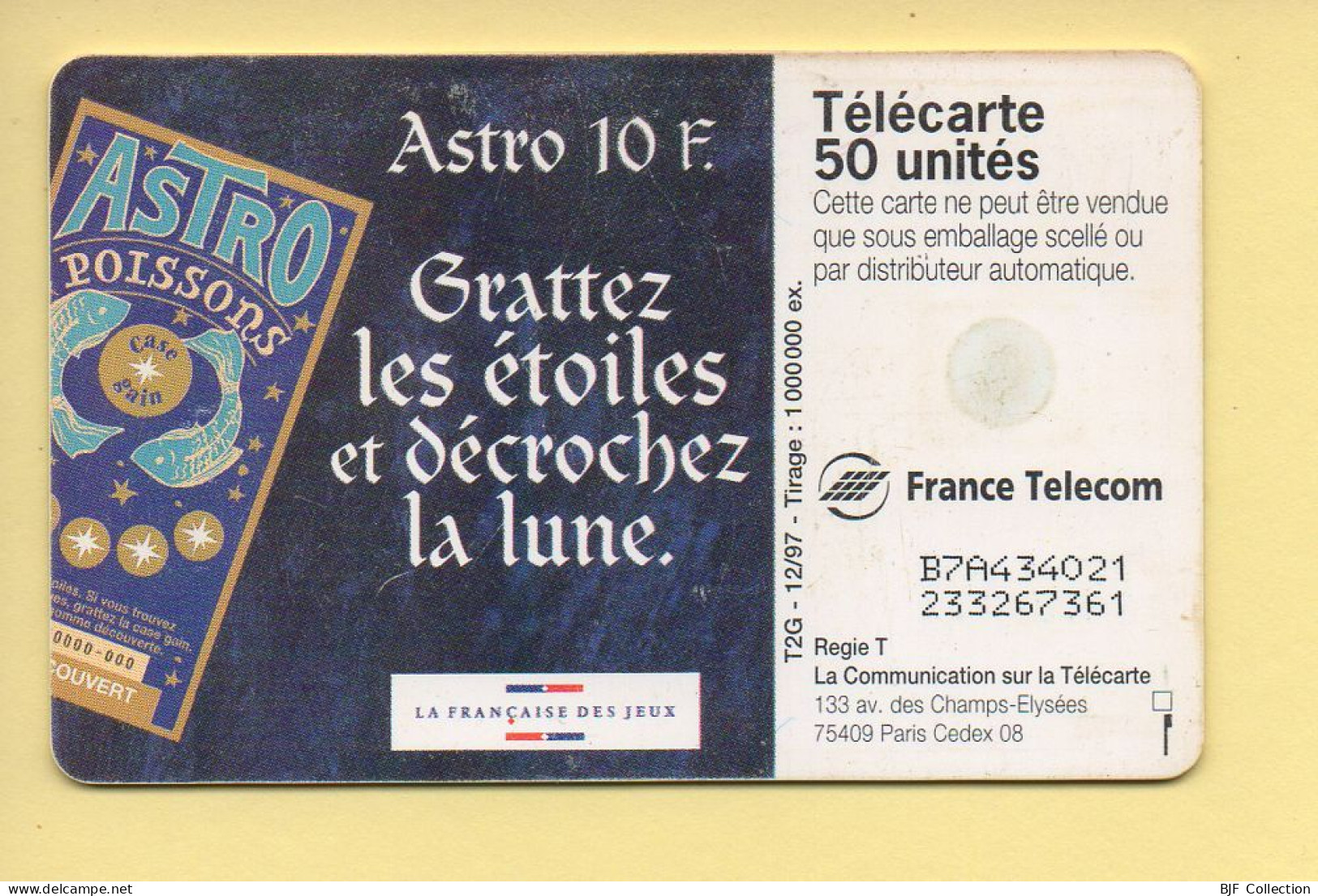 Télécarte 1997 : ASTRO 10 F / 50 Unités (voir Puce Et Numéro Au Dos) - 1997