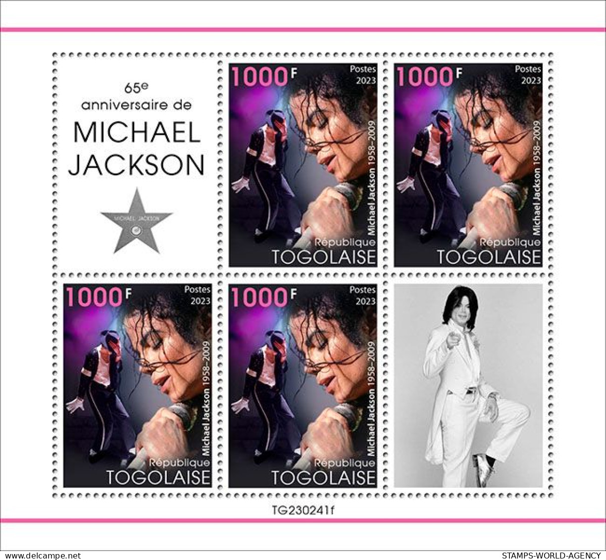 2023-06 - TOGO-  MICHAEL JACKSON           4V  MNH** - Chanteurs