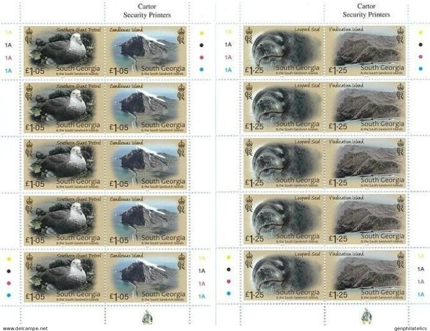 SOUTH GEORGIA 2023 FAUNA Animals. Islands Series SEAL BIRD - Full Sheets MNH - South Georgia