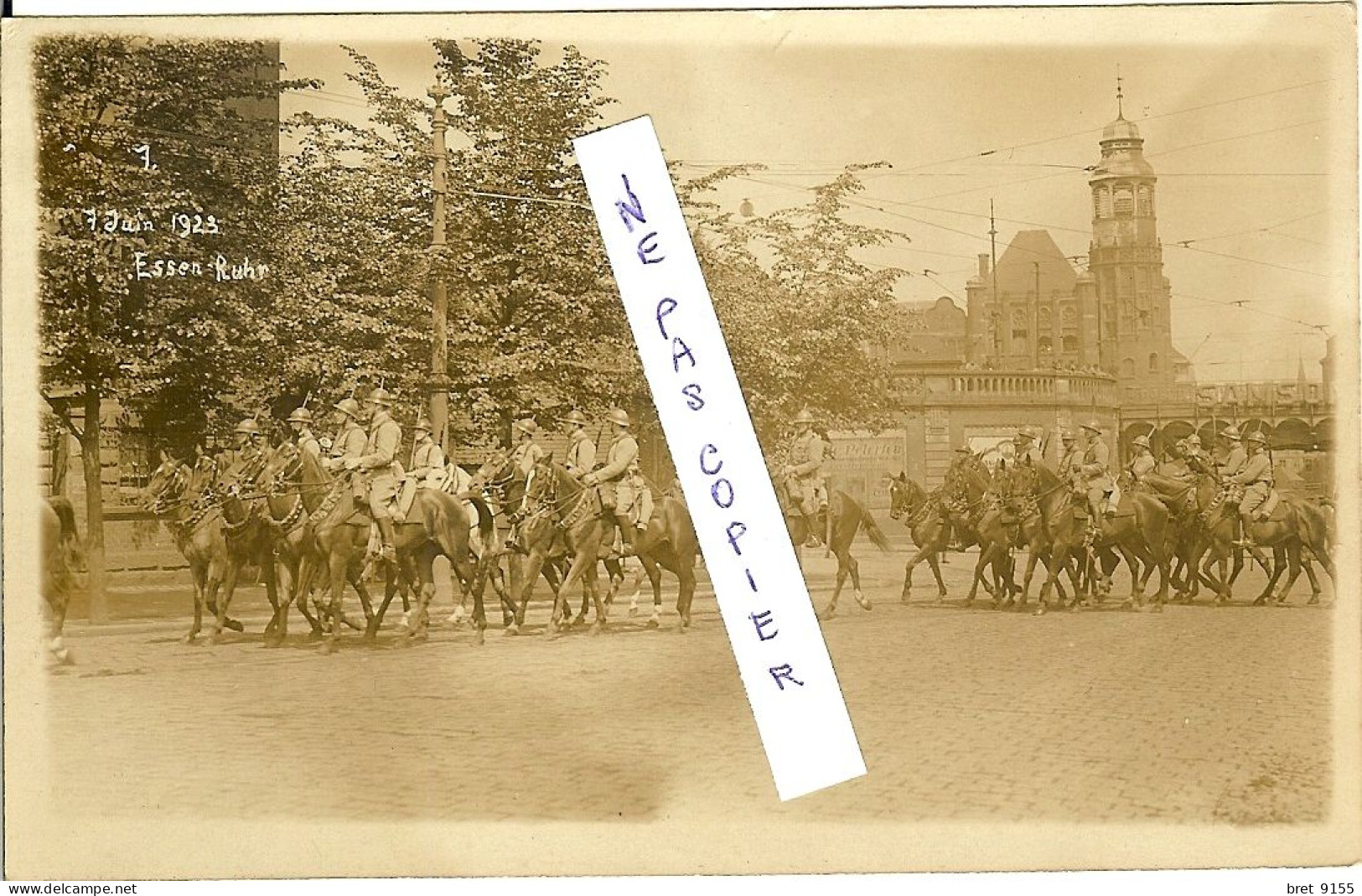 CARTE PHOTO ALLEMAGNE ESSEN RUHR OCCUPEE PAR LA FRANCE 7 JUIN 1923 SERIE DE 10 PHOTOS EXCEPTIONELLEMENT RARES - Essen