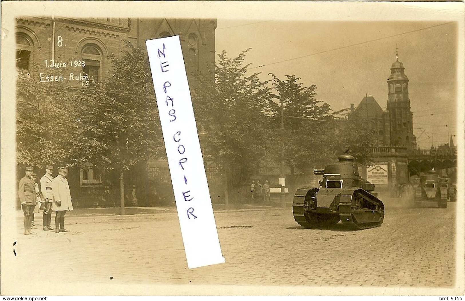 CARTE PHOTO ALLEMAGNE ESSEN RUHR OCCUPEE PAR LA FRANCE 7 JUIN 1923 SERIE DE 10 PHOTOS EXCEPTIONELLEMENT RARES - Essen