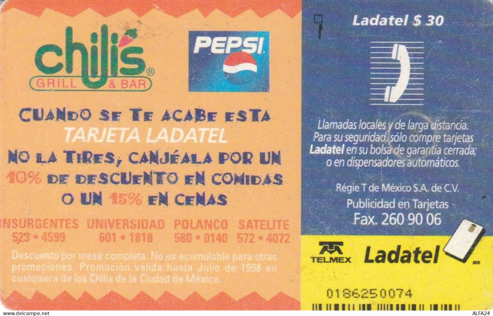 PHONE CARD MESSICO  (E95.19.2 - Mexiko