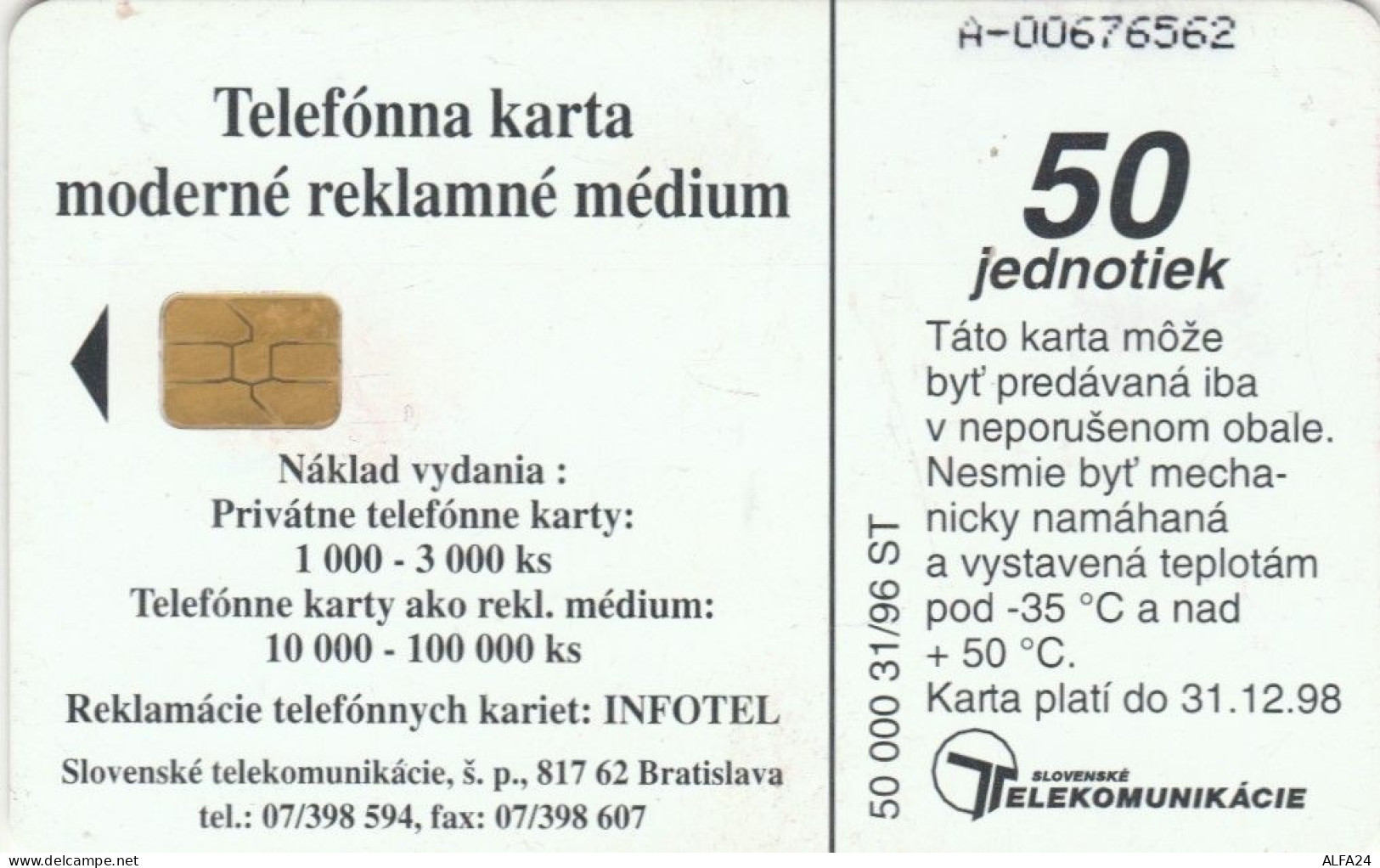 PHONE CARD SLOVACCHIA  (E95.18.4 - Slowakei
