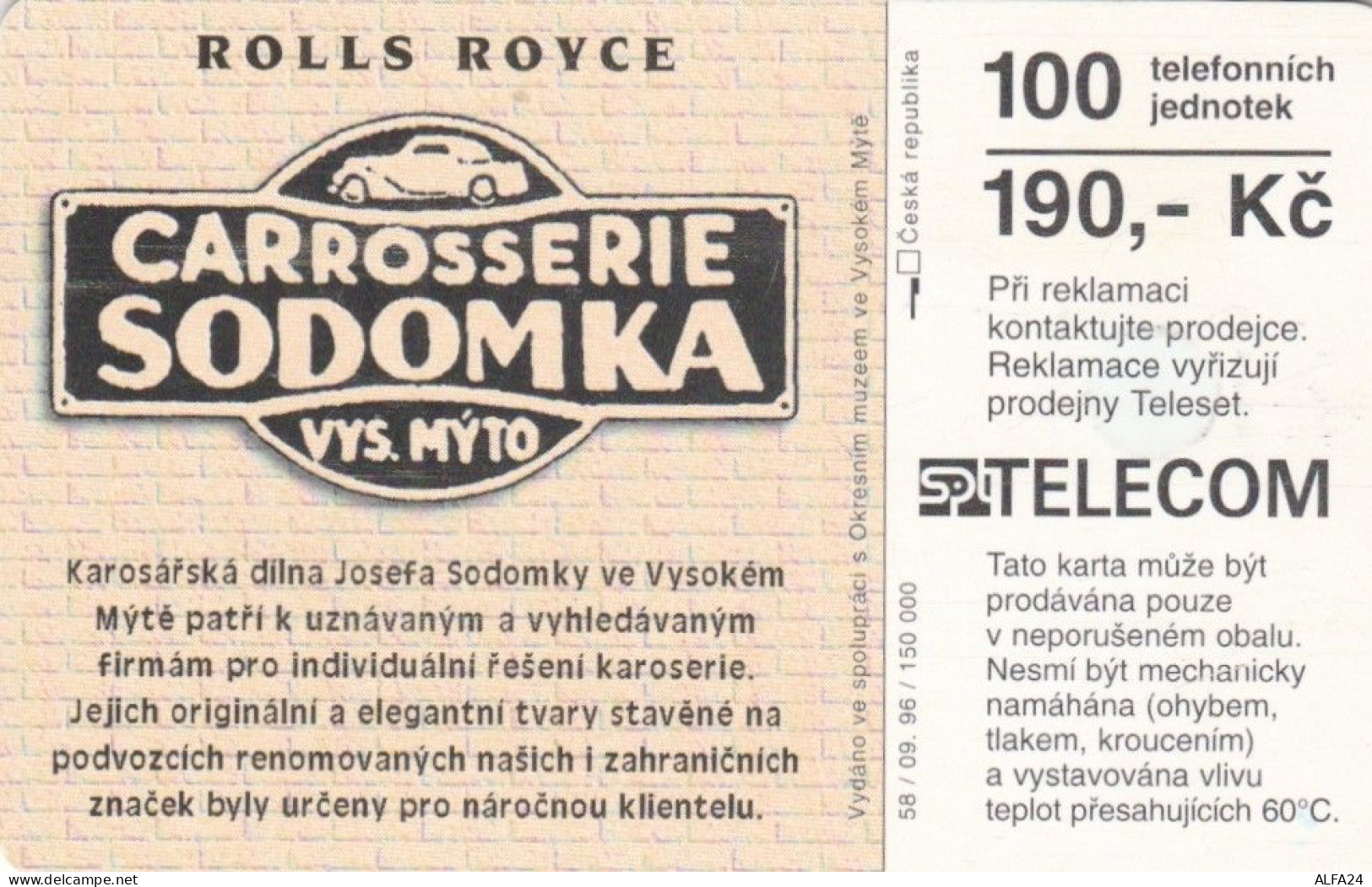 PHONE CARD REPUBBLICA CECA  (E95.13.6 - Czech Republic