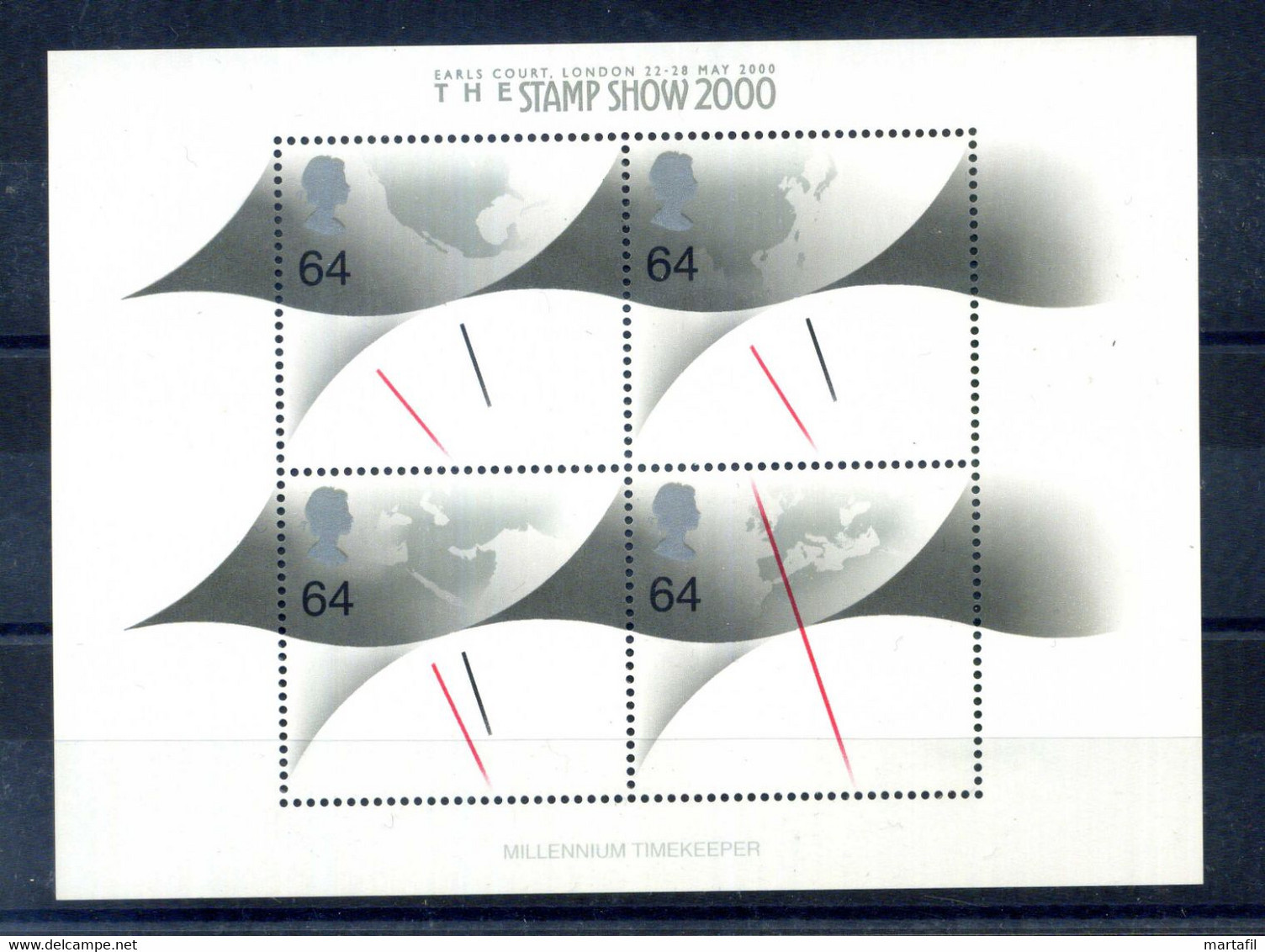 1999 GRAN BRETAGNA BF8A MNH ** Cronometrando Il Millenio, Stamp Show 2000 - Nuovi