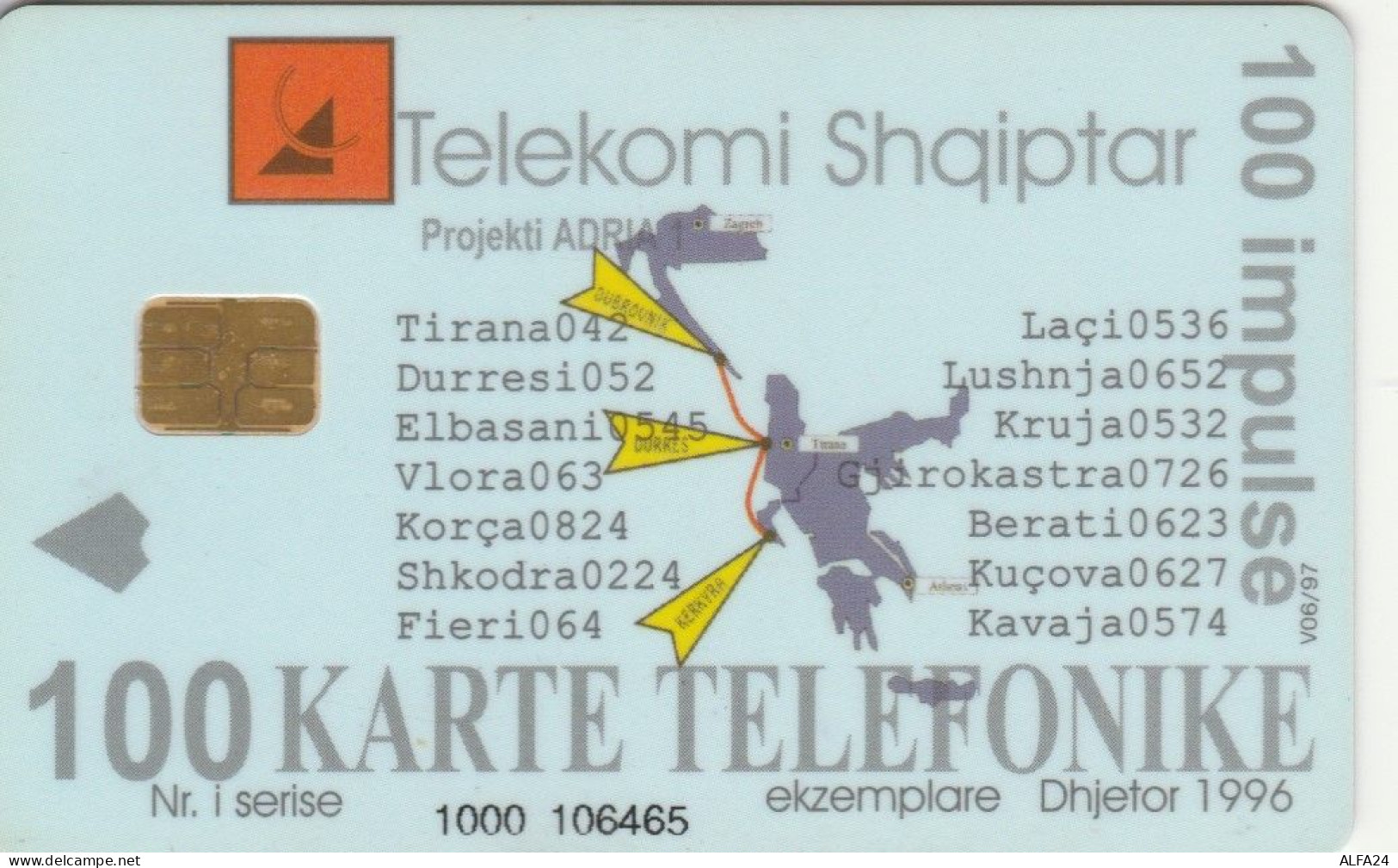 PHONE CARD ALBANIA  (E96.22.5 - Albanien
