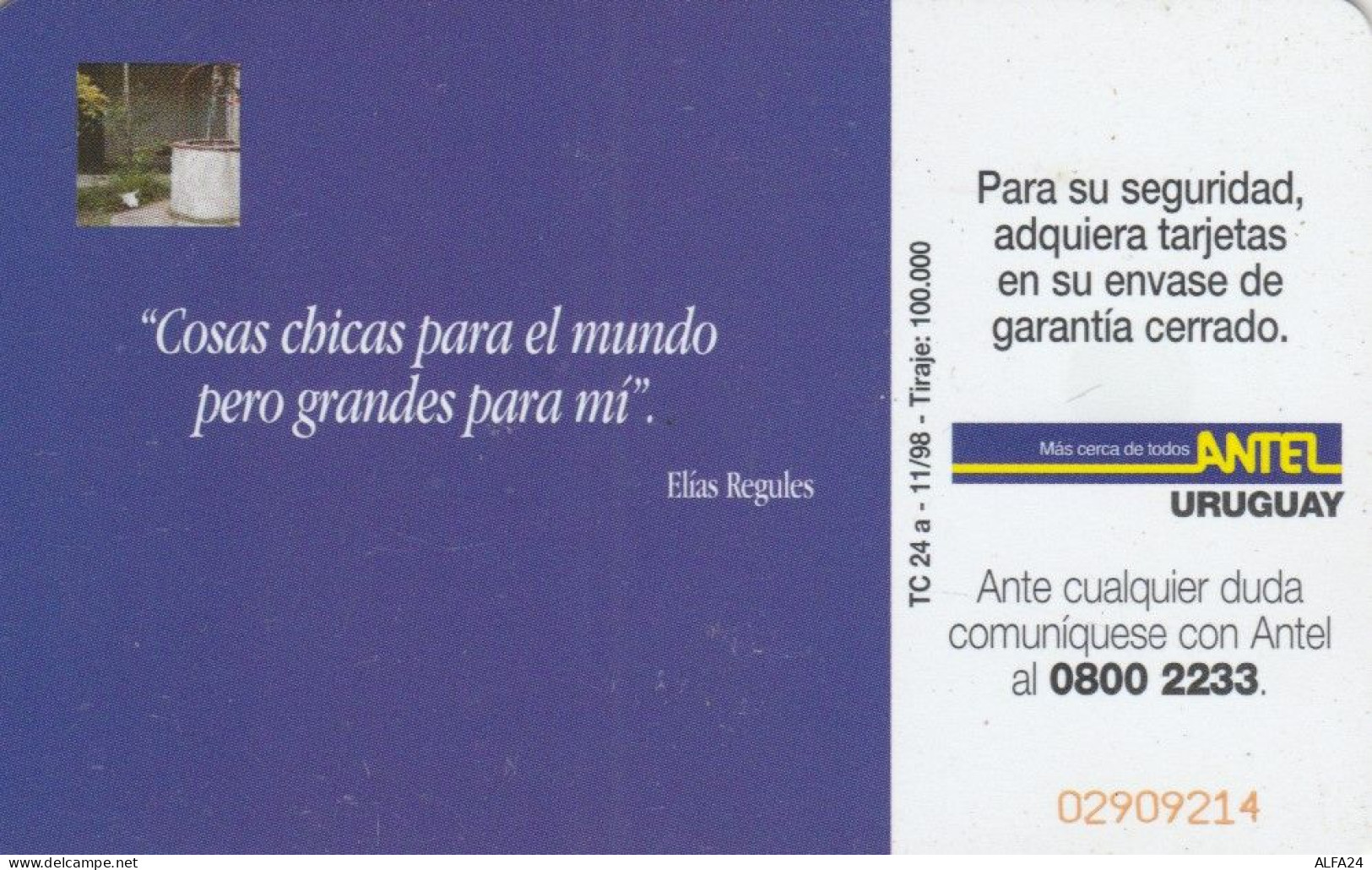 PHONE CARD URUGUAY  (E96.19.3 - Uruguay