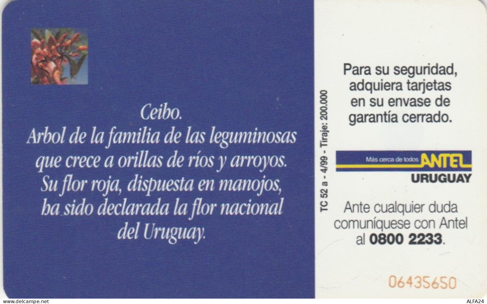 PHONE CARD URUGUAY  (E96.19.4 - Uruguay