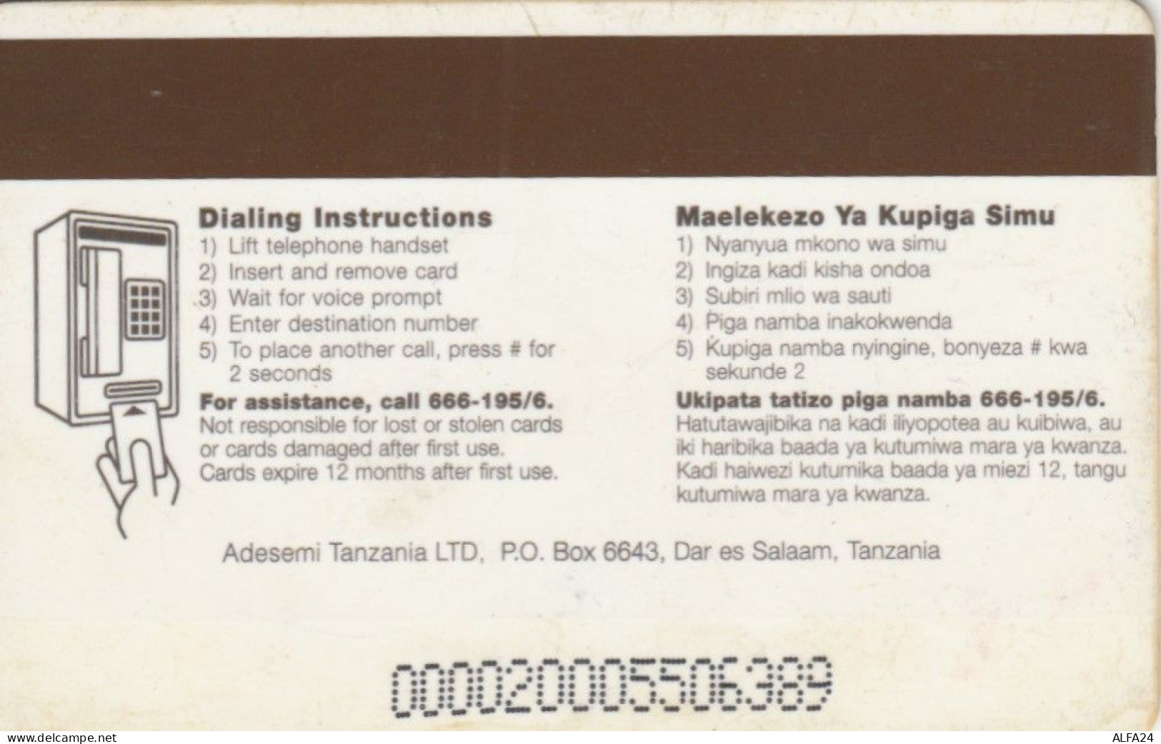 PHONE CARD TANZANIA  (E96.15.5 - Tanzania