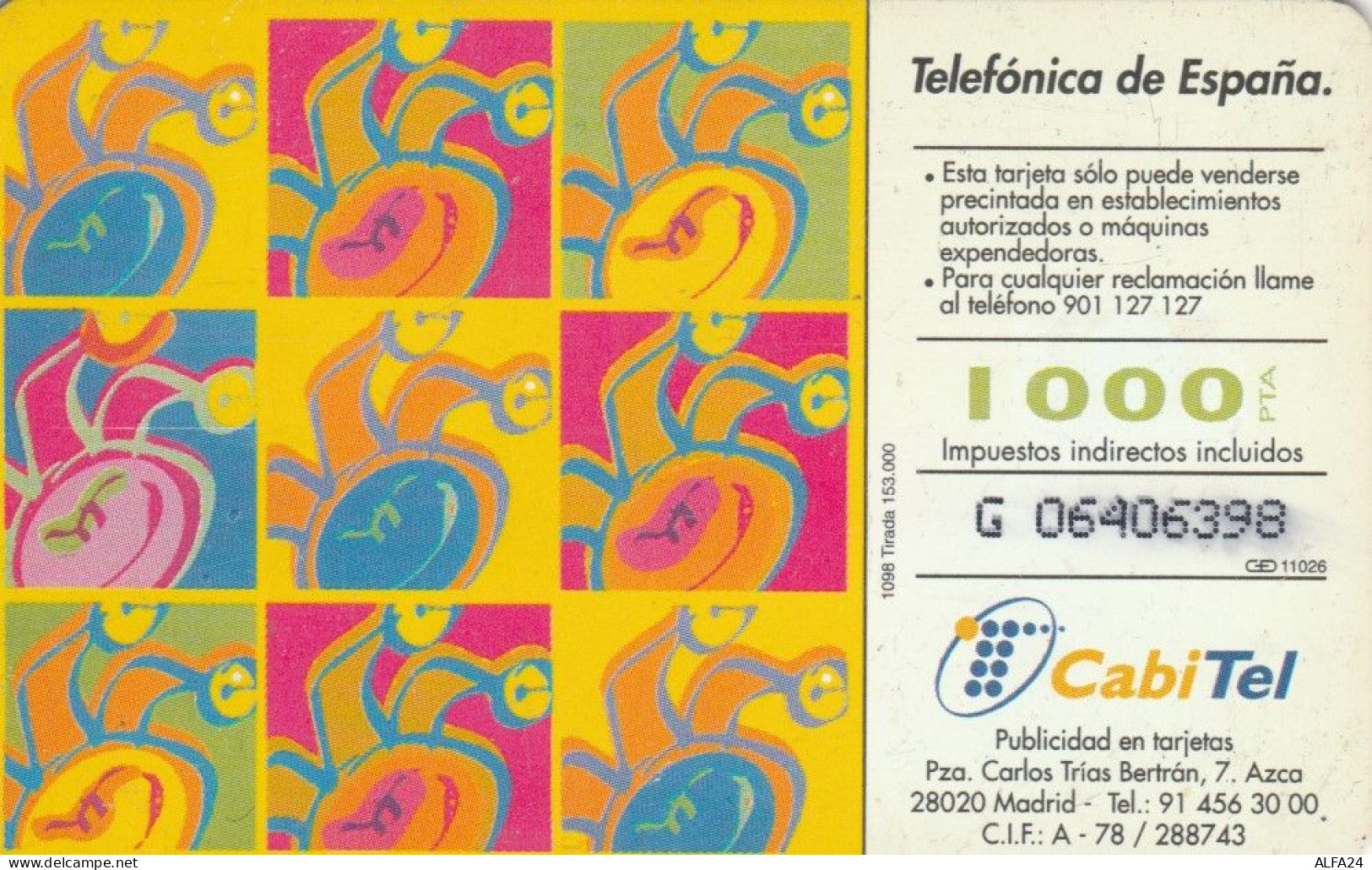 PHONE CARD SPAGNA  (E96.13.7 - Herdenkingsreclame