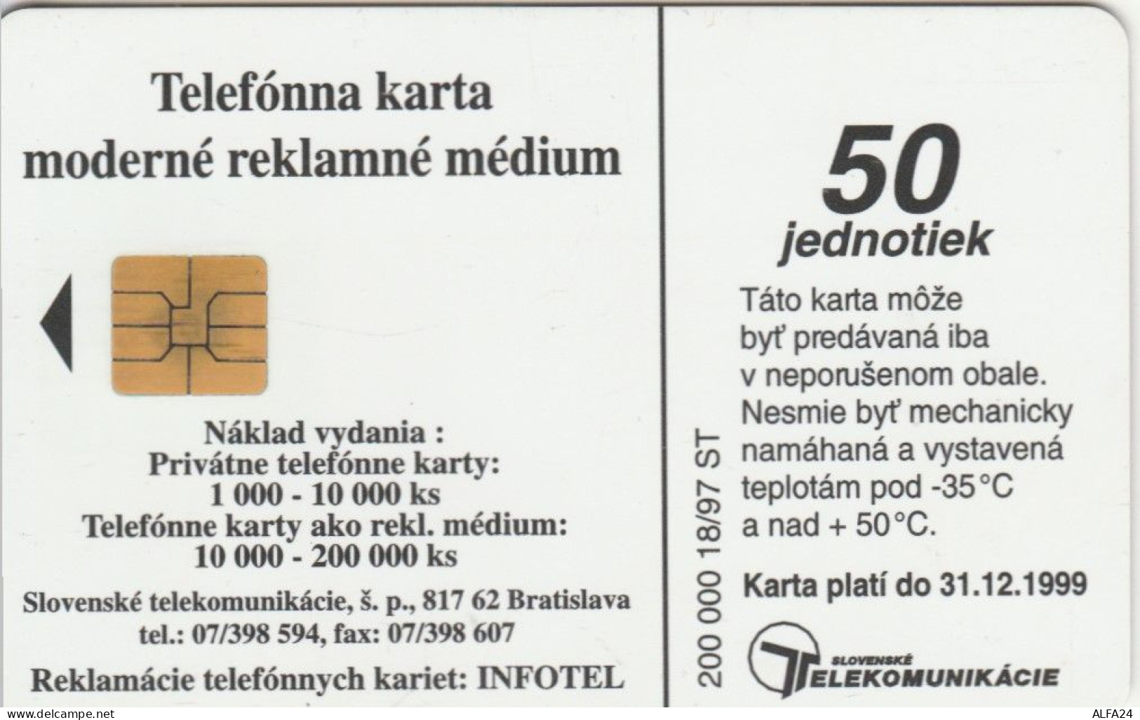 PHONE CARD SLOVACCHIA  (E96.13.1 - Slovaquie