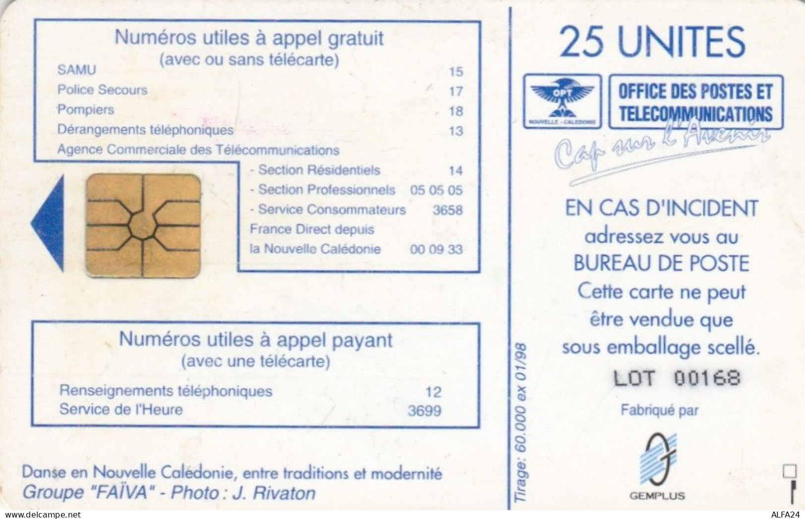 PHONE CARD NUOVA CALEDONIA  (E96.7.6 - New Caledonia