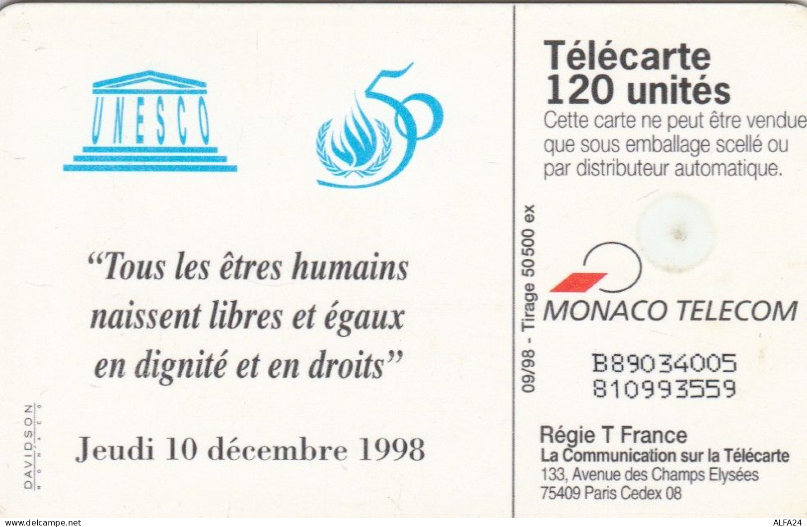 PHONE CARD MONACO  (E96.5.7 - Monace