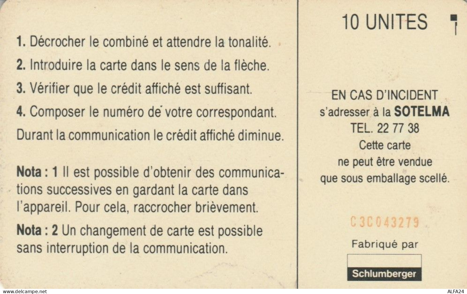 PHONE CARD MALI  (E96.3.6 - Mali