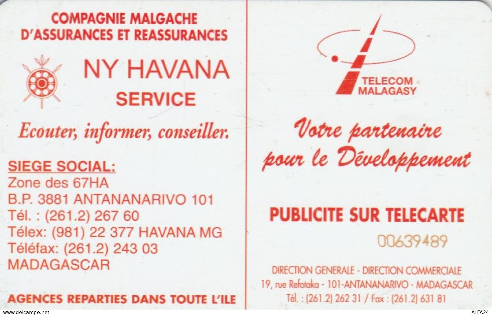 PHONE CARD MADAGASCAR  (E96.1.7 - Madagascar