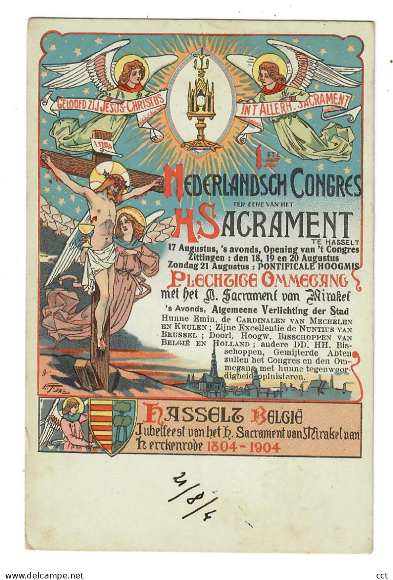 Hasselt  1ste Nederlandsch Congres Ter Eere Van Het H. Sacrament   1904 - Hasselt