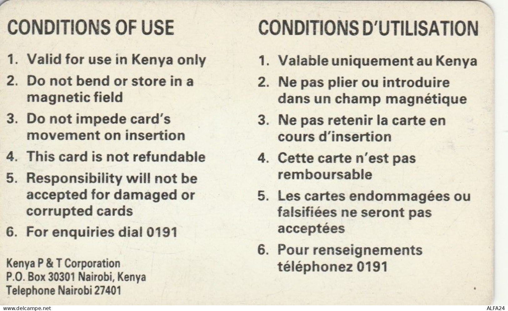 PHONE CARD KENIA  (E97.20.1 - Kenya