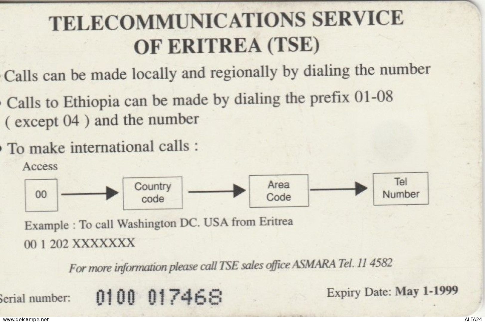 PHONE CARD ERITREA  (E97.14.1 - Eritrea