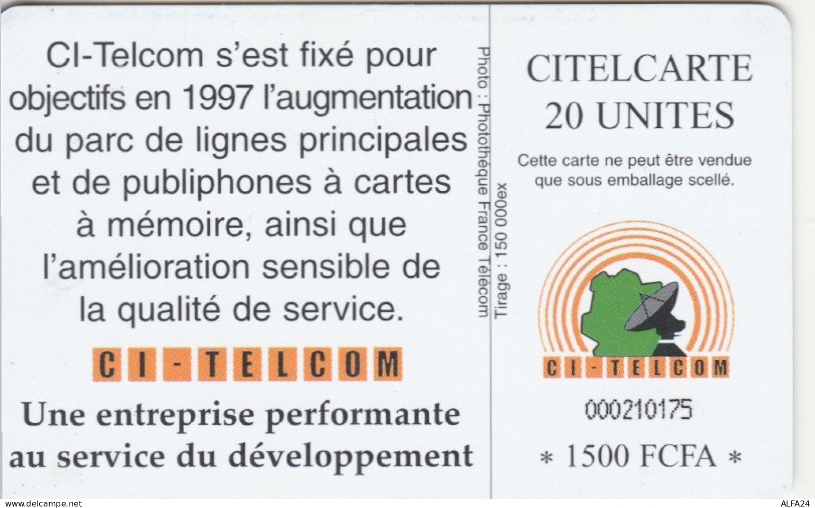 PHONE CARD COSTA D'AVORIO  (E97.3.5 - Côte D'Ivoire